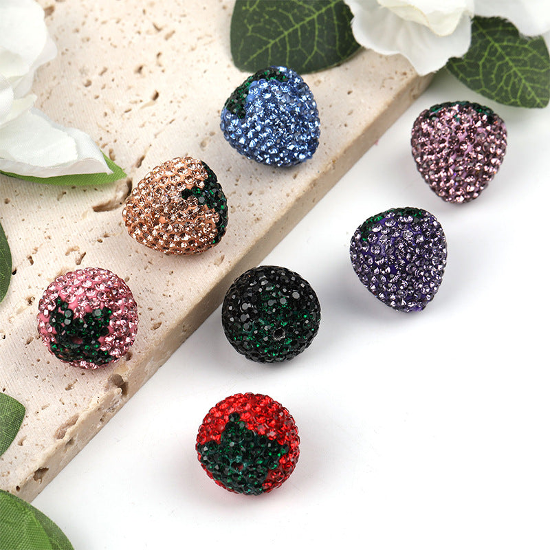 Wholesale 20pcs/pack  Heavy Industry Strawberry Clay Diamond Ball DIY Beads